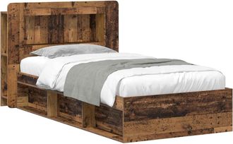 vidaXL Estructura De Cama Con Almacenamiento Madera Envejecida Vidaxl