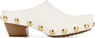Bottega Veneta White Woven Mules