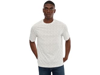 A|X Armani Exchange All Over Logo T-Shirts Mens T Shirt Off-white/Ash Allo : 2XL, Cotton