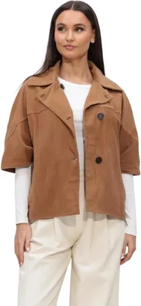 Arma Jassen, Dames, Bruin, S, Leer, Clara Goat Suede Jacket