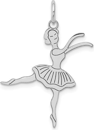 Diamond2Deal 14k White Gold Satin Polished Ballerina Charm Pendant
