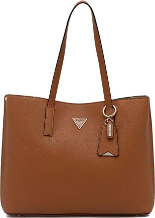 Guess Co triangle-logo charm shoulder bag - Brown