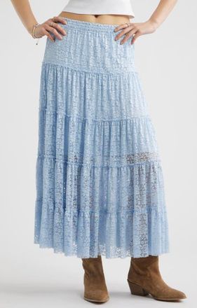 BP. Lace Maxi Skirt in Blue Bird at Nordstrom, Size Xx-Small