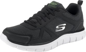 Skechers Mens Track Bucolo Sneaker, Black Leather/Mesh/White Trim, 8.5 UK