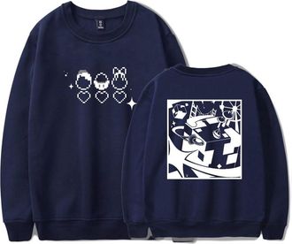 Generic Quackity QSMP Original Egg Fashion Mens O-Neck Casual Loose Sweatshirts Street (Navy,M)