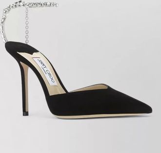 Jimmy Choo London saeda 100 suede pumps slingback strap