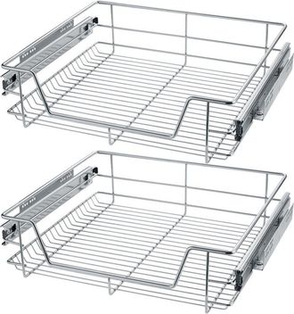TecTake Tectake - cassetto telescopico per gli armadi di cucina e camera da letto - guide per cassetti, guide cassetti, guide scorrevoli per cassetti - 60 cm