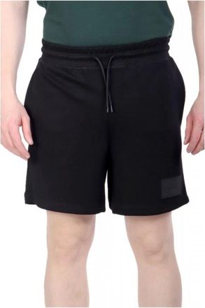 Emporio Armani Bermuda Train Core Felpa Logo Gomm. - Heren - Korte Broeken - Zwart - L - Katoen - Korte Broeken
