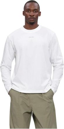 Calvin Klein Easy Retro Long Sleeve Top - Heren - Tops - Wit - Maat: L Katoen