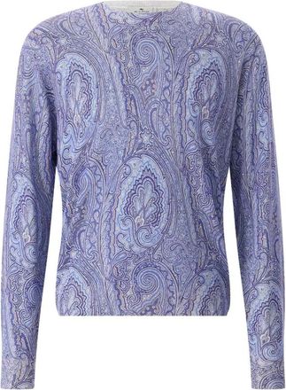 Etro Truien & Vesten, Heren, Blauw, 2Xl, Kasjmier, Paisley Zijde en Kasjmier Trui