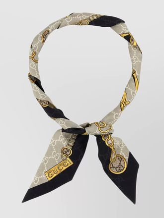 Gucci chain print silk scarf