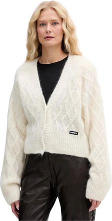 Rotate Rotate Birger Christensen, Truien & Vesten, Dames, Beige, M, Wol, Fluffy Knit Cardigan