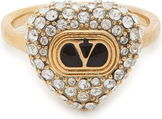 Valentino Garavani Coeur Royal Pavé Ring - Gold - 13 (UK L 1/2)
