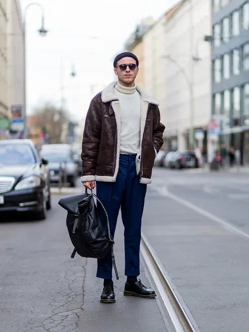 Streetstyle Menswear: Winterliche Lederjacke