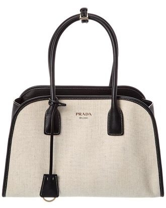 Prada Medium Canvas & Leather Tote