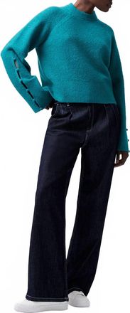 French Connection Melissa Boucle Jumper In Green