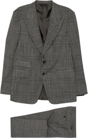 Tom Ford checked single-breasted suit - Grey