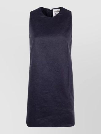 Semicouture linen dress shorts sleeveless round neck