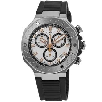 Tissot T-Race Chronograph White Dial Silicone Strap Mens Watch T141.417.17.011.00