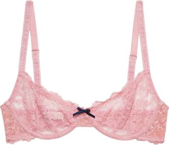 Fleur du Mal Bianca Lace Underwire Balconette Bra in Pink Lady at Nordstrom, Size 32Dd