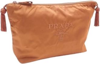 Prada Pre-owned Clutches, female, Brown, Size: ONE SIZE Pre-owned Vintage Pouch