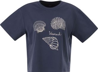 Max Mara Weekend Maxmara Wkdsabato T-Shirt aus Baumwolljersey mit Aufdruck