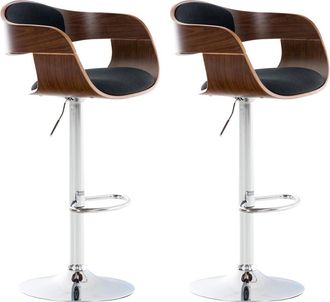 Clp Clp - Set De 2 Taburetes Kingston En Tela Nogal/negro