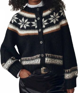 The Great. The Snowflake Ice Rink Cardigan In Black