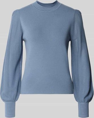 Zero Regular Fit Bluse aus Viskose-Mix mit Stehkragen in Bleu, Gr&ouml;&szlig;e 34