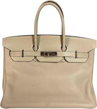Herm&egrave;s Beige Togo Leather Handbag Tote Bag (Pre-Owned)