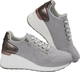 Generic High Heel Wedge Sneakers for Women Fashion Lace Up Platform Non Slip Walking Shoes Womens Casual Orthopedic Sneaker Running Athletic Tennis Sports Sho