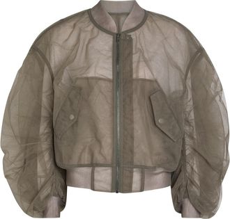 Rick Owens Secchia Flight Printed Tulle Bomber Jacket - Grey - 38 (UK6 / XS)