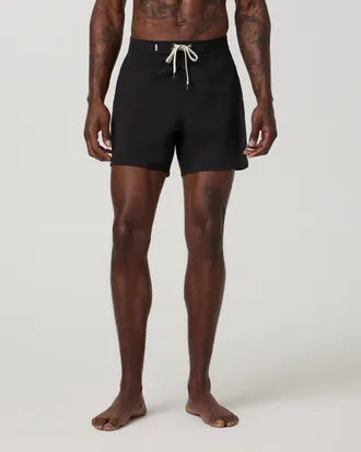 Vuori Clothing Cruise Boardshort 5 | Black Solid Waistband | 28