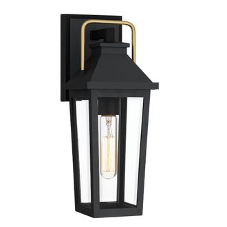 Elstead Lighting Aplique exterior, Negro mate y detalles en lat&oacute;n, H37cm