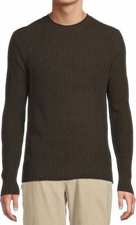 Royal Robbins Rockcraft Waffle Crew Neck Sweater In Black Olive Heather