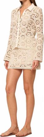 Misa Fleur Crochet Top In Cream
