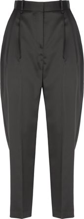 Elisabetta Franchi High-Waisted Black Silk Trousers With Tailored Silhouette