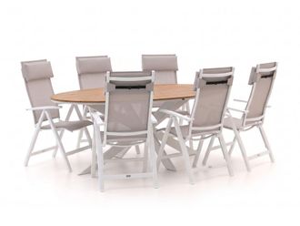 Bellagio la vita attrattiva Bellagio Avenza/Fidenza ovaal 220cm dining tuinset 5-delig verstelbaar