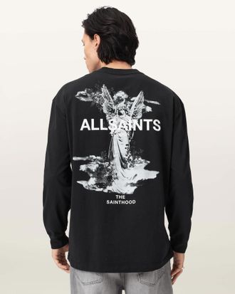 AllSaints Cotton Guardian Oversized Graphic T-Shirt, Size: XL