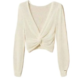 Twinset Truien & Vesten, Dames, Beige, S, V-hals Gebreide Kleding