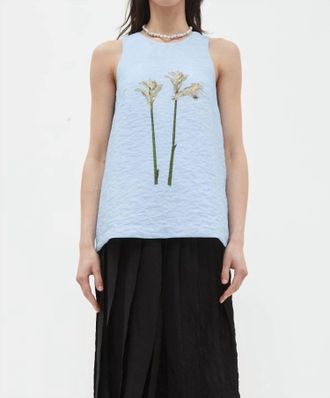 Christian Wijnants Tattia Double Layer Tank Top In Soft Blue
