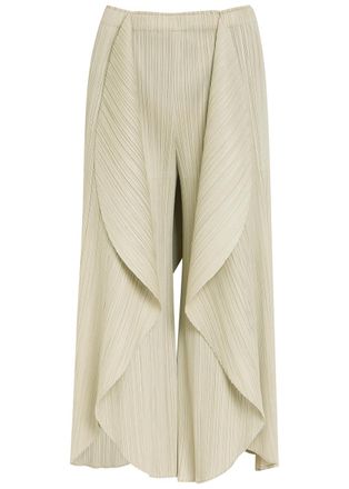 Pleats Please Issey Miyake Pleated Wide-leg Trousers - Light Grey - 5