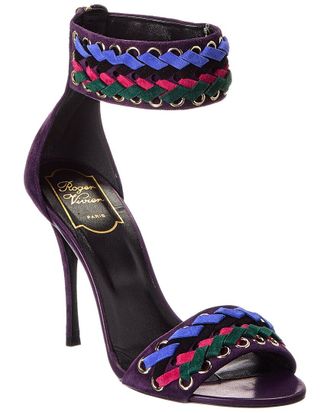 Roger Vivier Tressage Suede Sandal