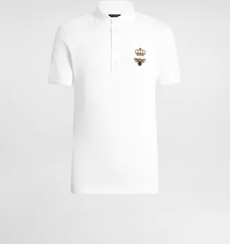 Dolce & Gabbana Cotton Piqu&eacute; Polo Shirt With French Wire Patch - Man T-shirts And Polos White Cotton 44