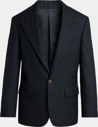 Versace Men & apos;s Pinstripe Wool-Mohair Blazer