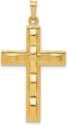 Diamond2Deal 14k Yellow Gold Polished Cross Pendant
