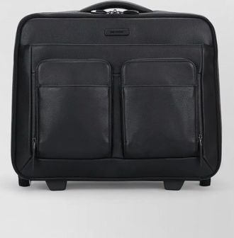 Piquadro leather pilot cabin trolley top handle