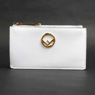 Fendi White Leather Coin Purse/Coin Case (Pre-Owned)