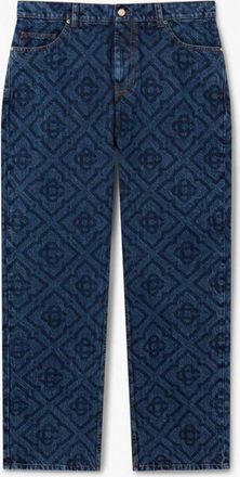 Casablanca Mens CASABLANCA LASER MONOGRAM DENIM JEANS DARK BLUE - Navy - Size: 32/32