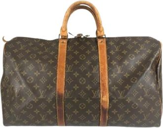 Louis Vuitton Pre-owned Keepall 50 Boston Tas - unisex - Vintage Weekendtas - Bruin - ONE Size - Katoen - Vintage